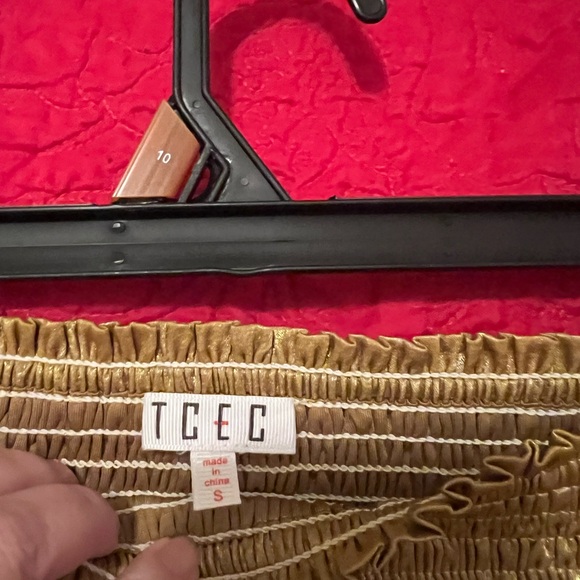 TCEC Gold High Waist Shorts with Shimmery Finish - Picture 2 of 2